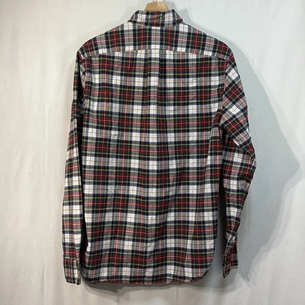 🍋 J.Crew broken in, plaid cotton Oxford, slim organic: